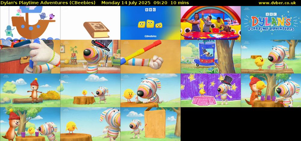 Dylan's Playtime Adventures (CBeebies) Monday 14 July 2025 09:20 - 09:30
