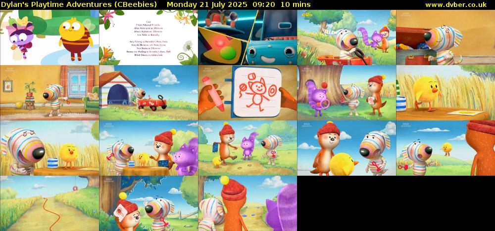 Dylan's Playtime Adventures (CBeebies) Monday 21 July 2025 09:20 - 09:30