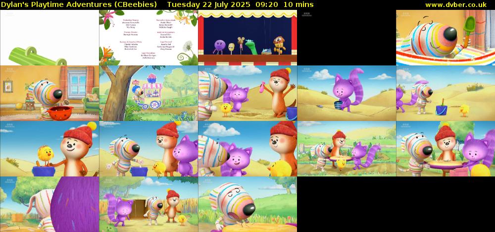 Dylan's Playtime Adventures (CBeebies) Tuesday 22 July 2025 09:20 - 09:30