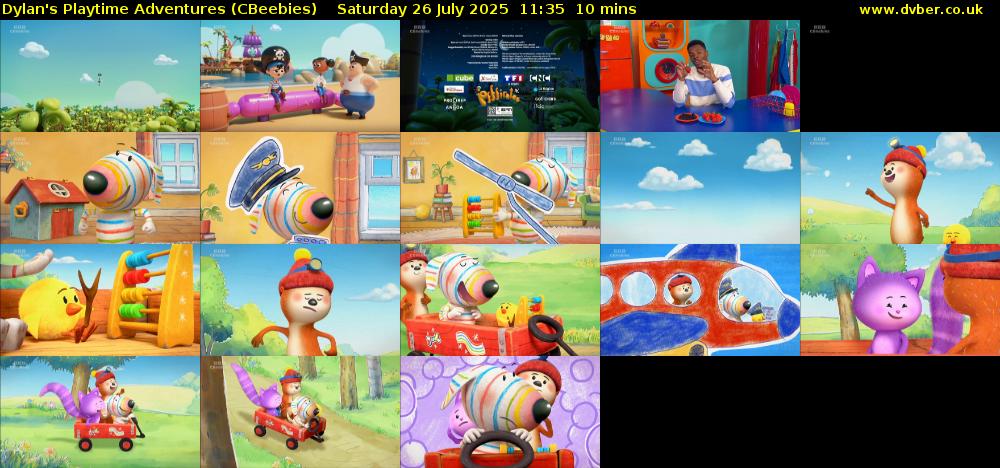Dylan's Playtime Adventures (CBeebies) Saturday 26 July 2025 11:35 - 11:45