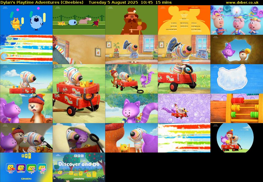 Dylan's Playtime Adventures (CBeebies) Tuesday 5 August 2025 10:45 - 11:00