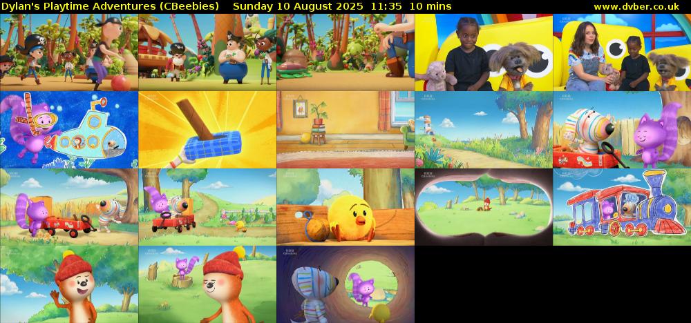 Dylan's Playtime Adventures (CBeebies) Sunday 10 August 2025 11:35 - 11:45