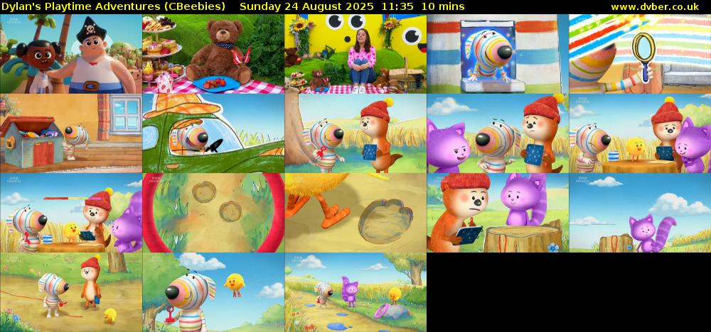 Dylan's Playtime Adventures (CBeebies) Sunday 24 August 2025 11:35 - 11:45