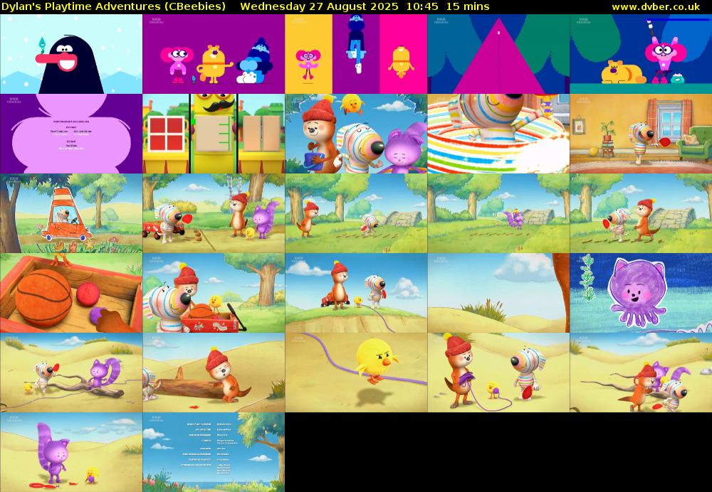 Dylan's Playtime Adventures (CBeebies) Wednesday 27 August 2025 10:45 - 11:00