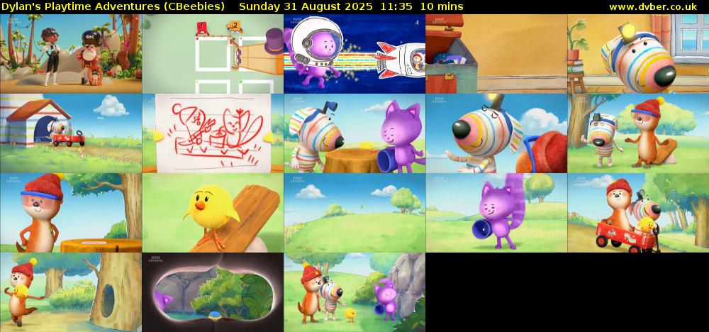 Dylan's Playtime Adventures (CBeebies) Sunday 31 August 2025 11:35 - 11:45