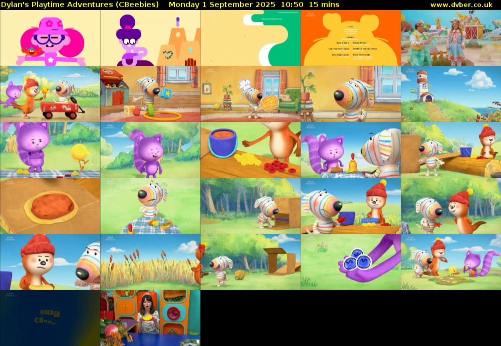 Dylan's Playtime Adventures (CBeebies) Monday 1 September 2025 10:50 - 11:05