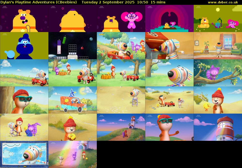 Dylan's Playtime Adventures (CBeebies) Tuesday 2 September 2025 10:50 - 11:05