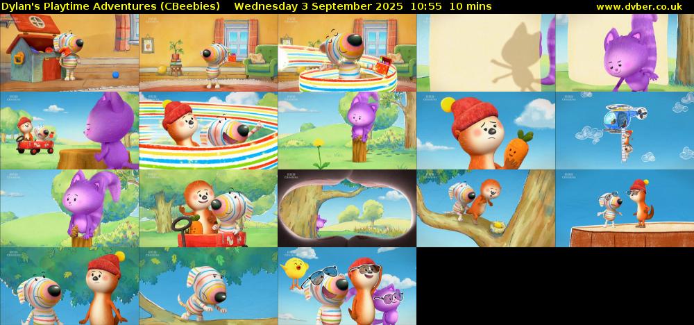 Dylan's Playtime Adventures (CBeebies) Wednesday 3 September 2025 10:55 - 11:05
