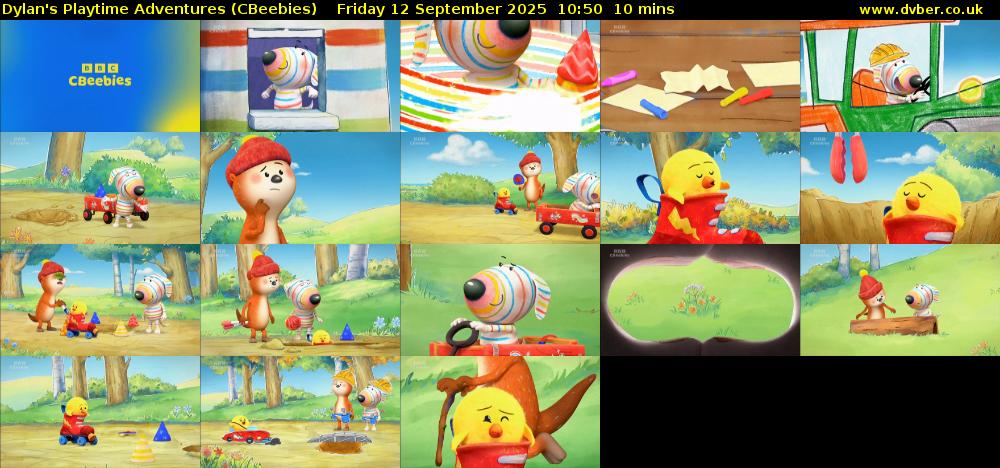 Dylan's Playtime Adventures (CBeebies) Friday 12 September 2025 10:50 - 11:00