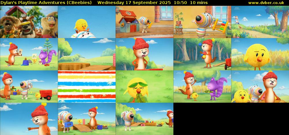 Dylan's Playtime Adventures (CBeebies) Wednesday 17 September 2025 10:50 - 11:00