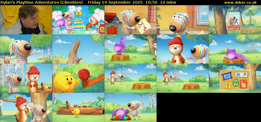 Dylan's Playtime Adventures (CBeebies) Friday 19 September 2025 10:50 - 11:00