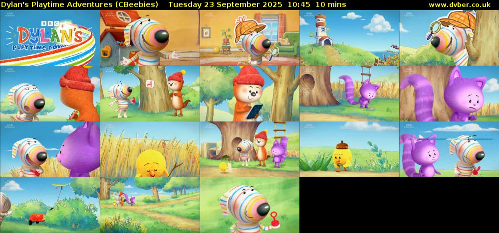 Dylan's Playtime Adventures (CBeebies) Tuesday 23 September 2025 10:45 - 10:55