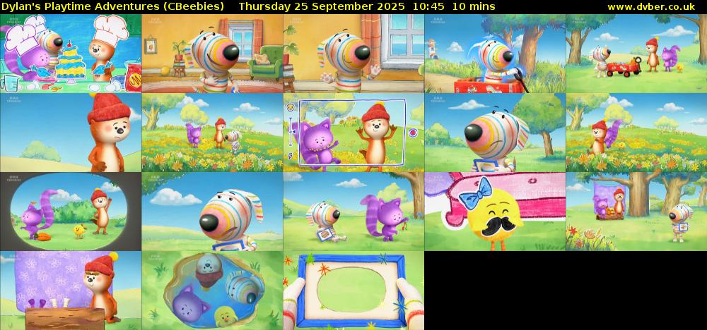 Dylan's Playtime Adventures (CBeebies) Thursday 25 September 2025 10:45 - 10:55
