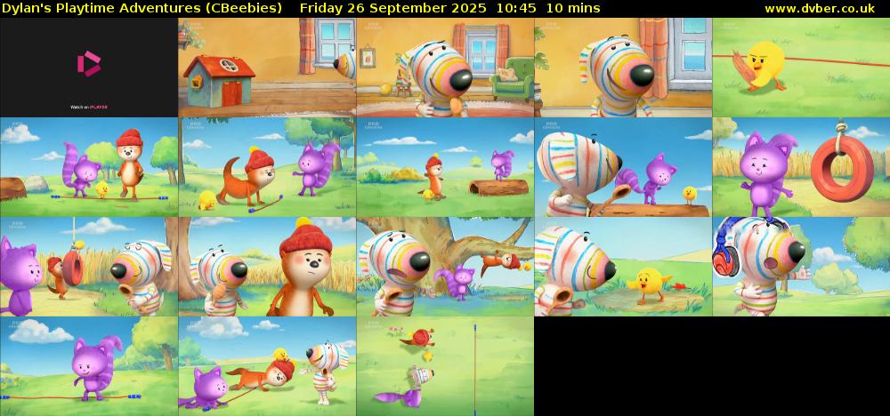 Dylan's Playtime Adventures (CBeebies) Friday 26 September 2025 10:45 - 10:55