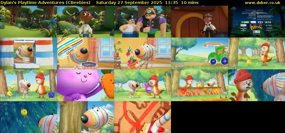 Dylan's Playtime Adventures (CBeebies) Saturday 27 September 2025 11:35 - 11:45