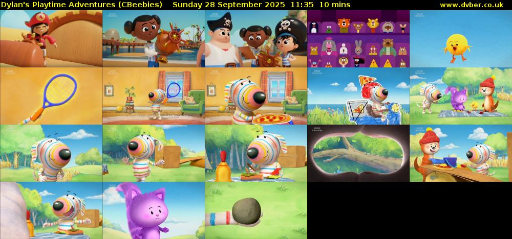Dylan's Playtime Adventures (CBeebies) Sunday 28 September 2025 11:35 - 11:45
