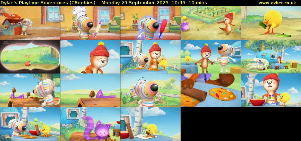 Dylan's Playtime Adventures (CBeebies) Monday 29 September 2025 10:45 - 10:55
