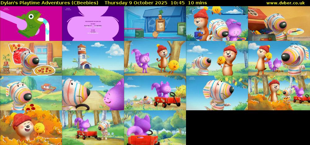Dylan's Playtime Adventures (CBeebies) Thursday 9 October 2025 10:45 - 10:55