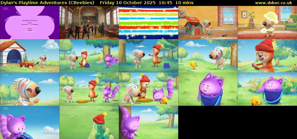 Dylan's Playtime Adventures (CBeebies) Friday 10 October 2025 10:45 - 10:55