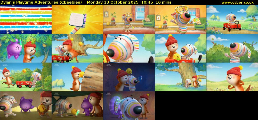 Dylan's Playtime Adventures (CBeebies) Monday 13 October 2025 10:45 - 10:55