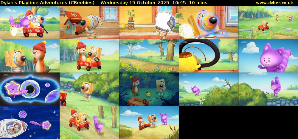 Dylan's Playtime Adventures (CBeebies) Wednesday 15 October 2025 10:45 - 10:55