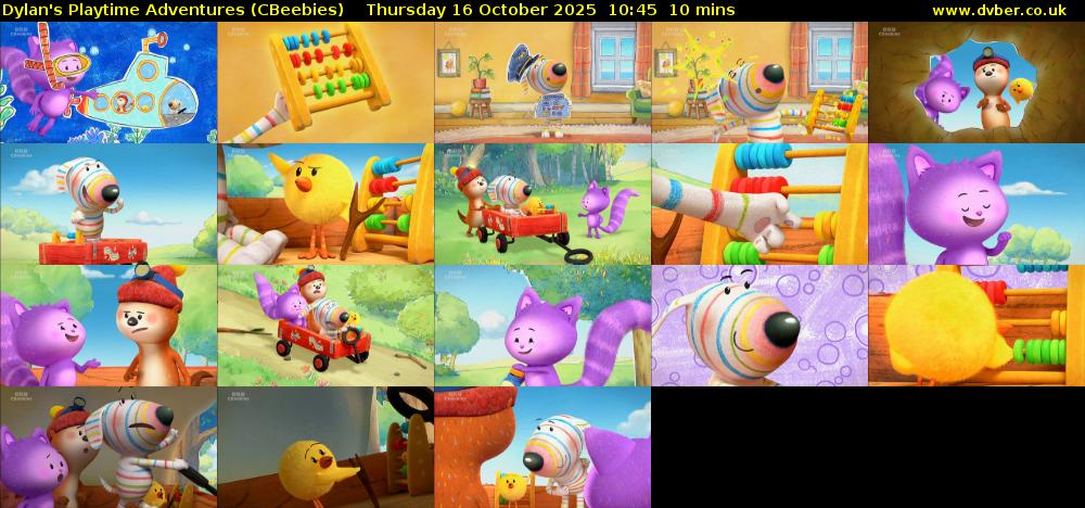 Dylan's Playtime Adventures (CBeebies) Thursday 16 October 2025 10:45 - 10:55