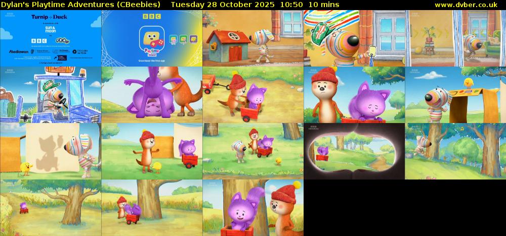 Dylan's Playtime Adventures (CBeebies) Tuesday 28 October 2025 10:50 - 11:00