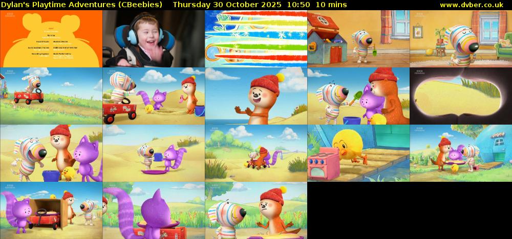 Dylan's Playtime Adventures (CBeebies) Thursday 30 October 2025 10:50 - 11:00