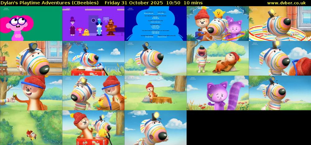 Dylan's Playtime Adventures (CBeebies) Friday 31 October 2025 10:50 - 11:00