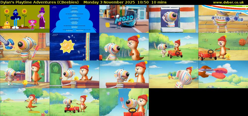 Dylan's Playtime Adventures (CBeebies) Monday 3 November 2025 10:50 - 11:00