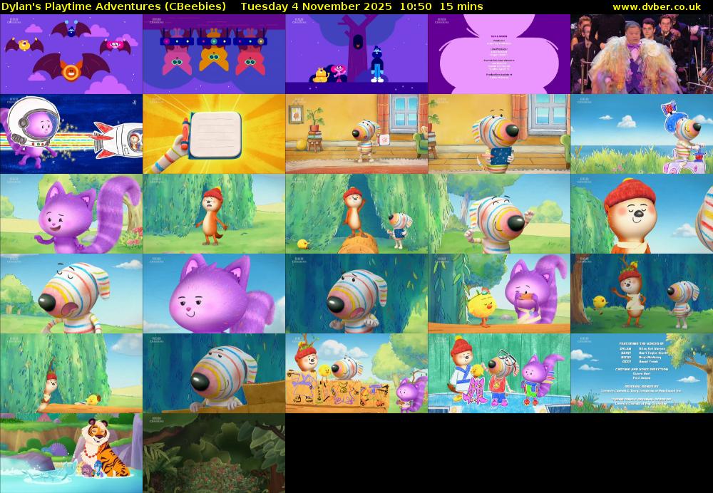 Dylan's Playtime Adventures (CBeebies) Tuesday 4 November 2025 10:50 - 11:05