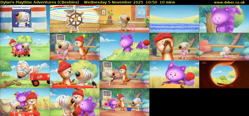 Dylan's Playtime Adventures (CBeebies) Wednesday 5 November 2025 10:50 - 11:00