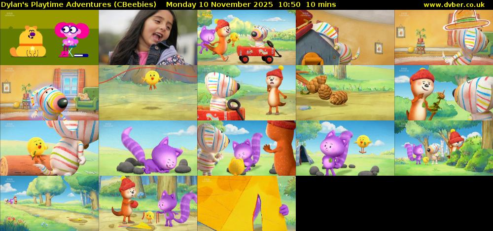 Dylan's Playtime Adventures (CBeebies) Monday 10 November 2025 10:50 - 11:00