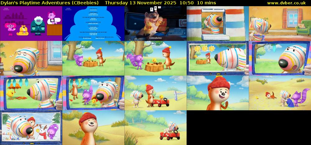 Dylan's Playtime Adventures (CBeebies) Thursday 13 November 2025 10:50 - 11:00