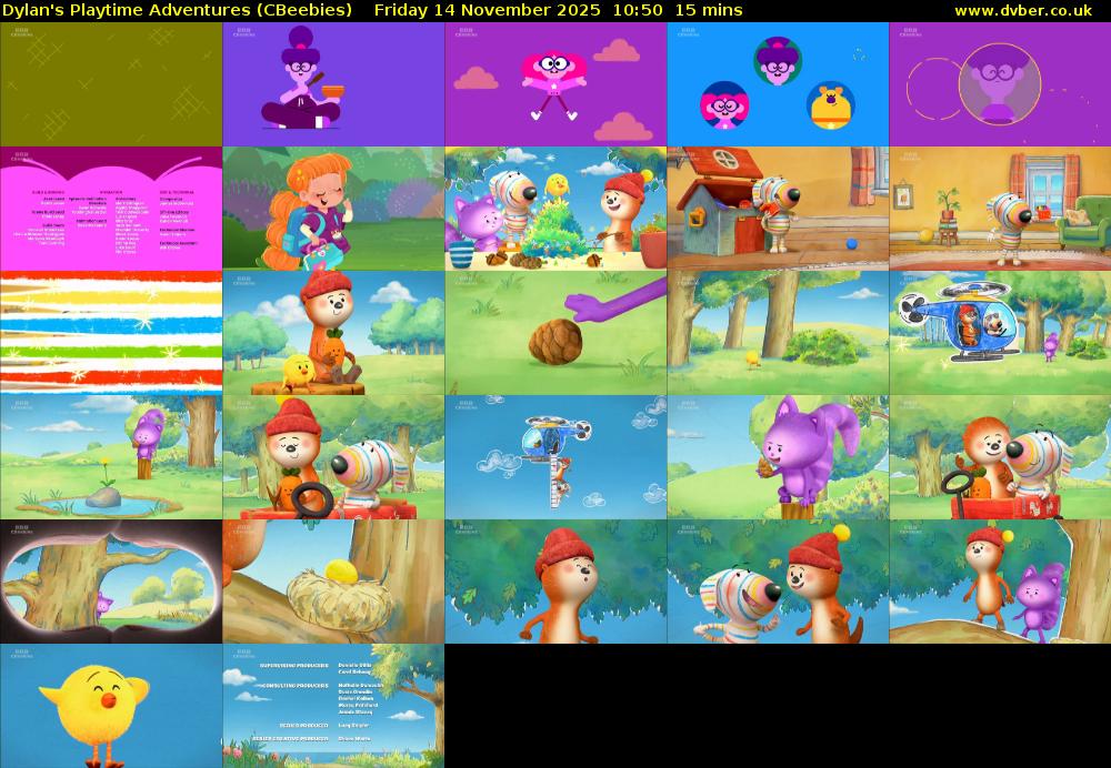 Dylan's Playtime Adventures (CBeebies) Friday 14 November 2025 10:50 - 11:05