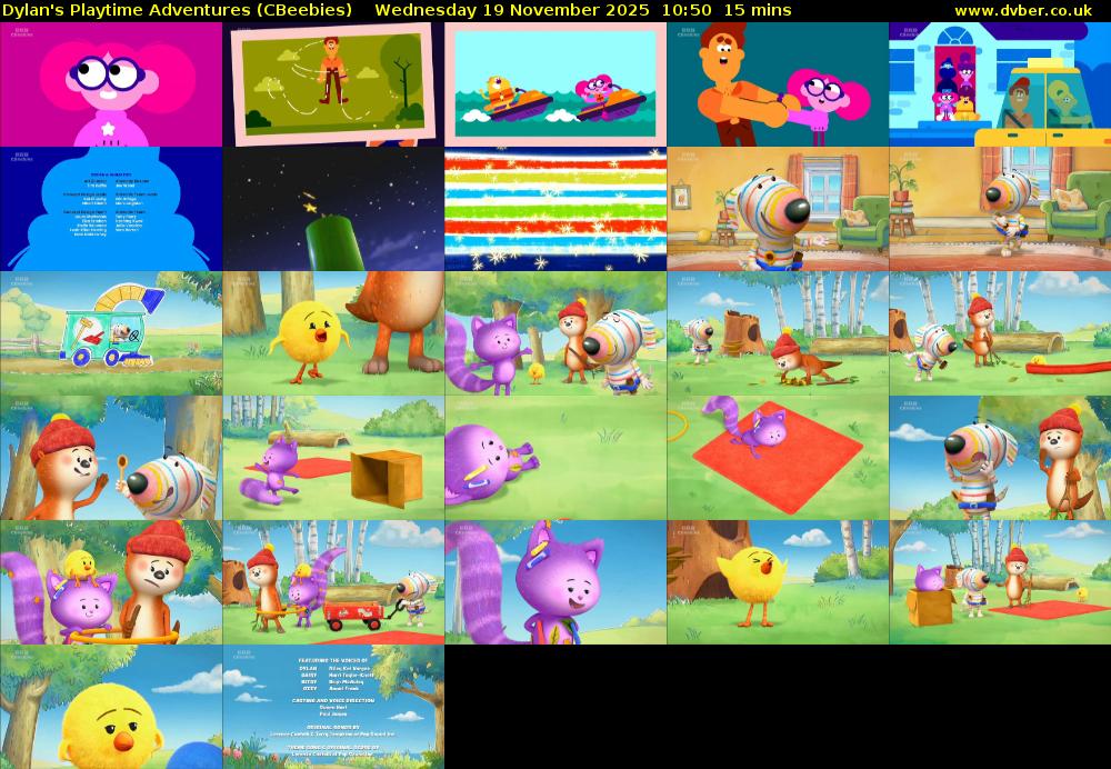 Dylan's Playtime Adventures (CBeebies) Wednesday 19 November 2025 10:50 - 11:05