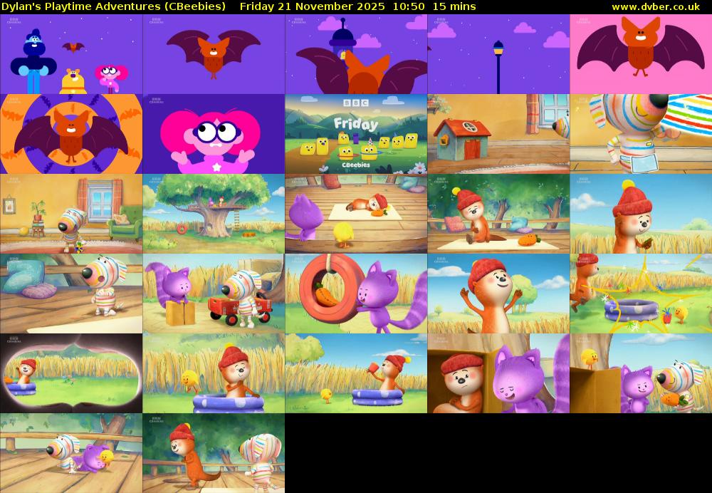 Dylan's Playtime Adventures (CBeebies) Friday 21 November 2025 10:50 - 11:05