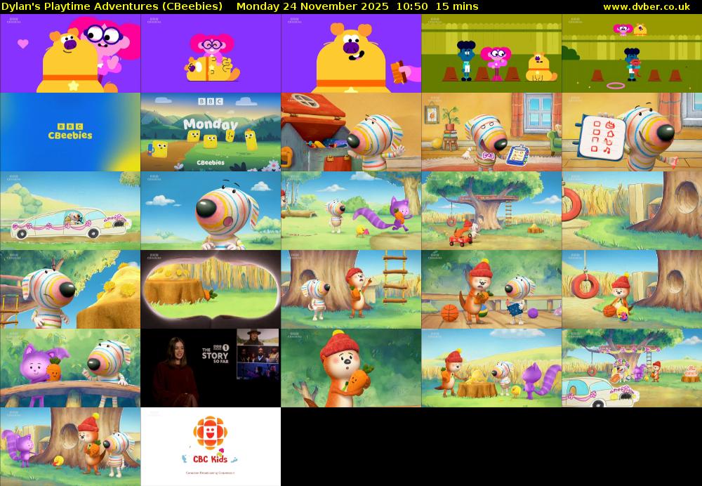 Dylan's Playtime Adventures (CBeebies) Monday 24 November 2025 10:50 - 11:05