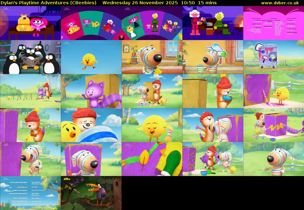 Dylan's Playtime Adventures (CBeebies) Wednesday 26 November 2025 10:50 - 11:05
