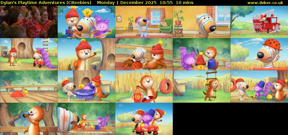 Dylan's Playtime Adventures (CBeebies) Monday 1 December 2025 10:55 - 11:05