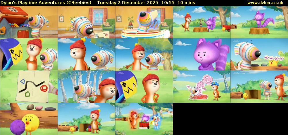 Dylan's Playtime Adventures (CBeebies) Tuesday 2 December 2025 10:55 - 11:05