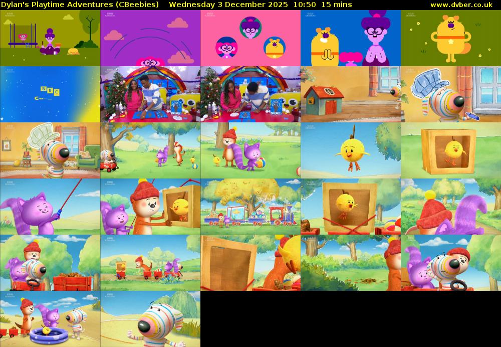 Dylan's Playtime Adventures (CBeebies) Wednesday 3 December 2025 10:50 - 11:05