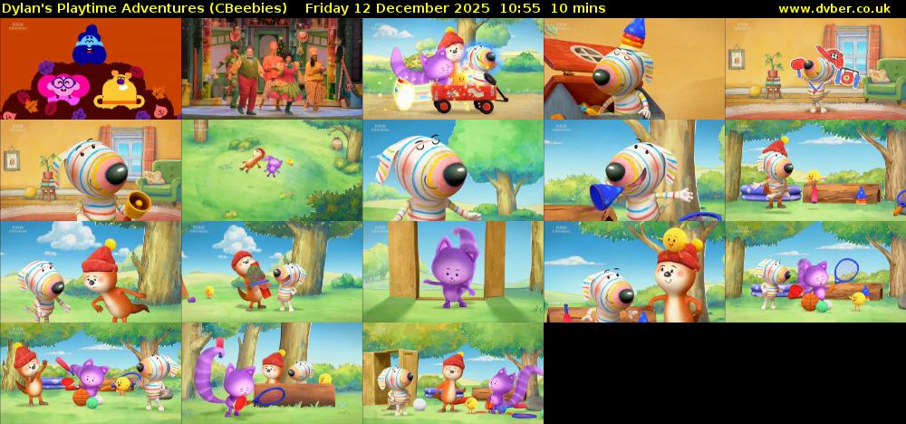 Dylan's Playtime Adventures (CBeebies) Friday 12 December 2025 10:55 - 11:05