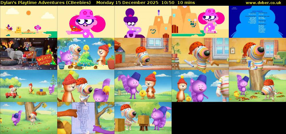 Dylan's Playtime Adventures (CBeebies) Monday 15 December 2025 10:50 - 11:00