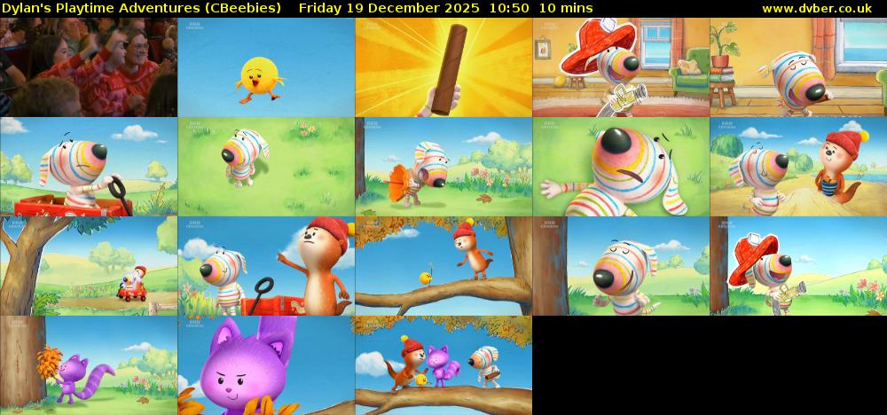 Dylan's Playtime Adventures (CBeebies) Friday 19 December 2025 10:50 - 11:00