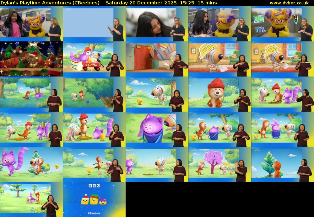 Dylan's Playtime Adventures (CBeebies) Saturday 20 December 2025 15:25 - 15:40