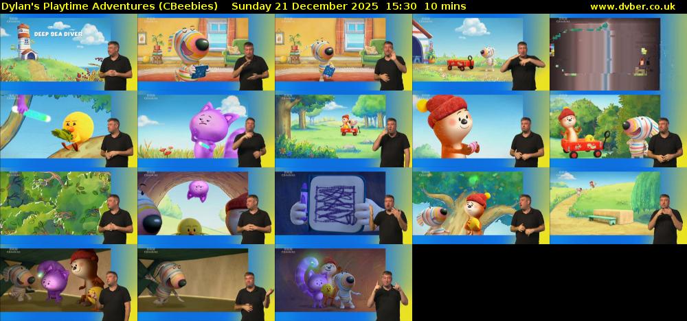Dylan's Playtime Adventures (CBeebies) Sunday 21 December 2025 15:30 - 15:40