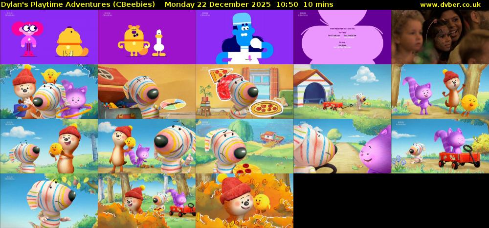 Dylan's Playtime Adventures (CBeebies) Monday 22 December 2025 10:50 - 11:00