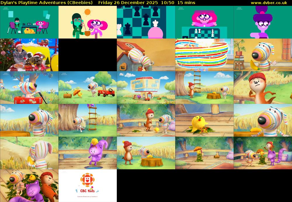 Dylan's Playtime Adventures (CBeebies) Friday 26 December 2025 10:50 - 11:05