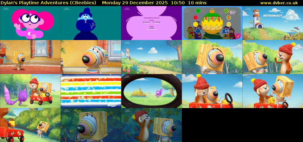 Dylan's Playtime Adventures (CBeebies) Monday 29 December 2025 10:50 - 11:00